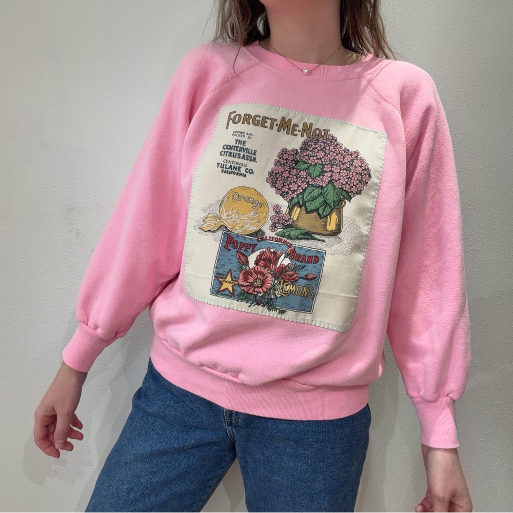 Vintage Pink Patchwork Sweatshirt - image 4